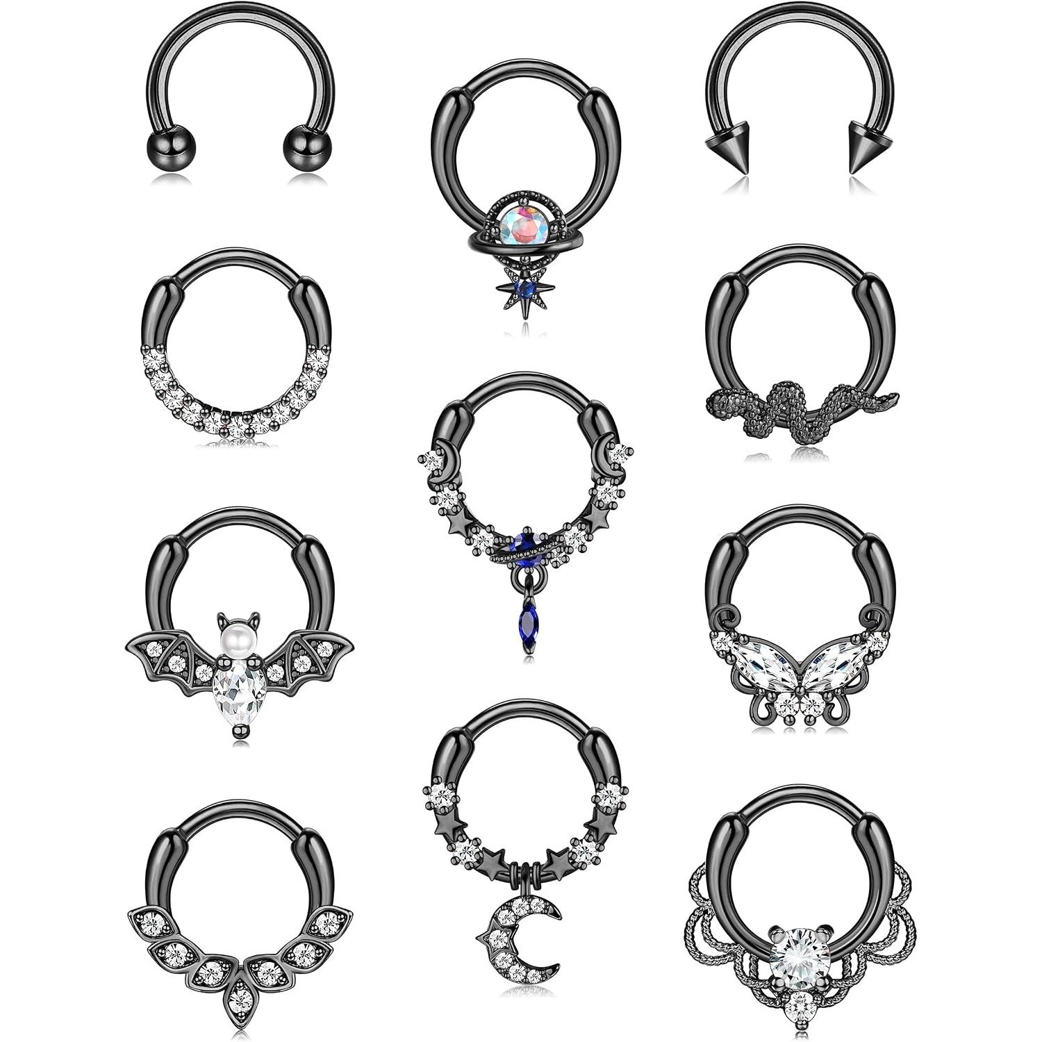 Body Jewelry For Sensitive Skin - FASACCO Septum-Ringe Septum-Piercing-Schmuck Niedliche Schlangen- und