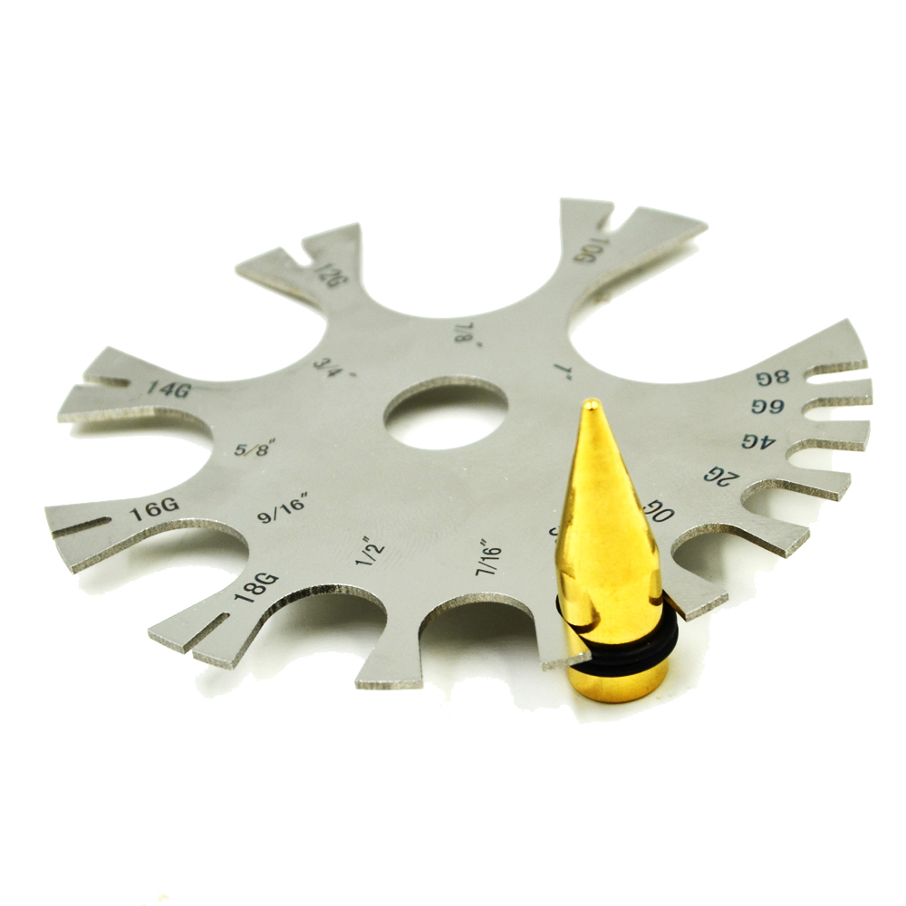 Body Jewelry Measurements - Edelstahl Gauge Rad Bauch Zunge Barbell