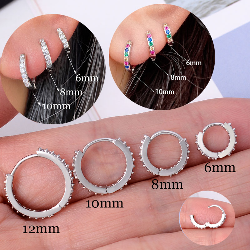 Conch Earring Hoop - Regenbogen CZ Huggies Creolen Mädchen Winzige