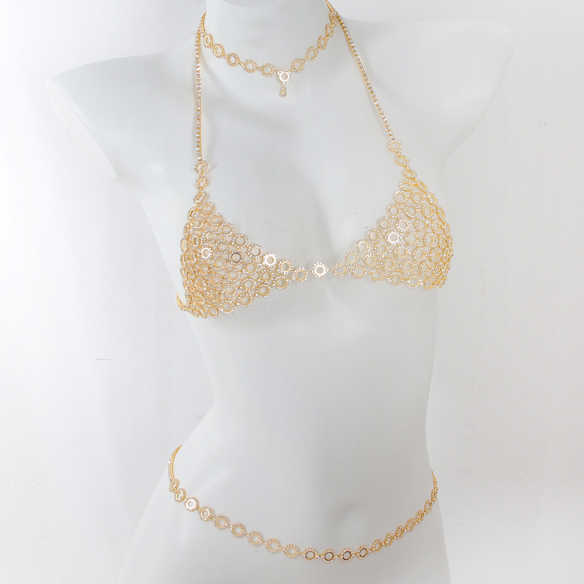 Body Jewelry Necklace - Modische kreisförmige Spleißen leichte Luxus-Stil Strass