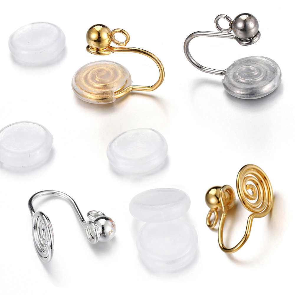 Body Jewelry Kit - 10 Stück Edelstahl-Ohrclips, Spirale, Ohrring-Einstellungen, nicht