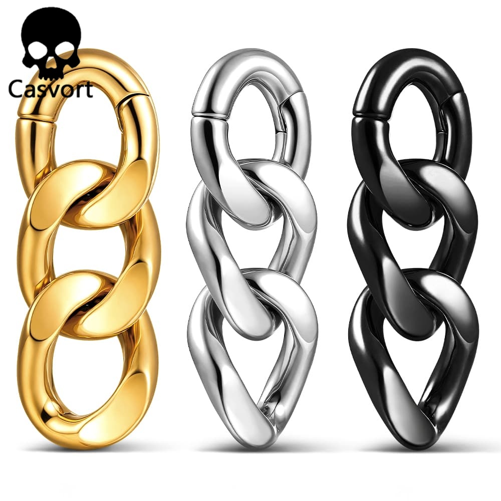 Body Jewelry Hangers - Casvort 2PCS 4mm 6G Kette Ohr