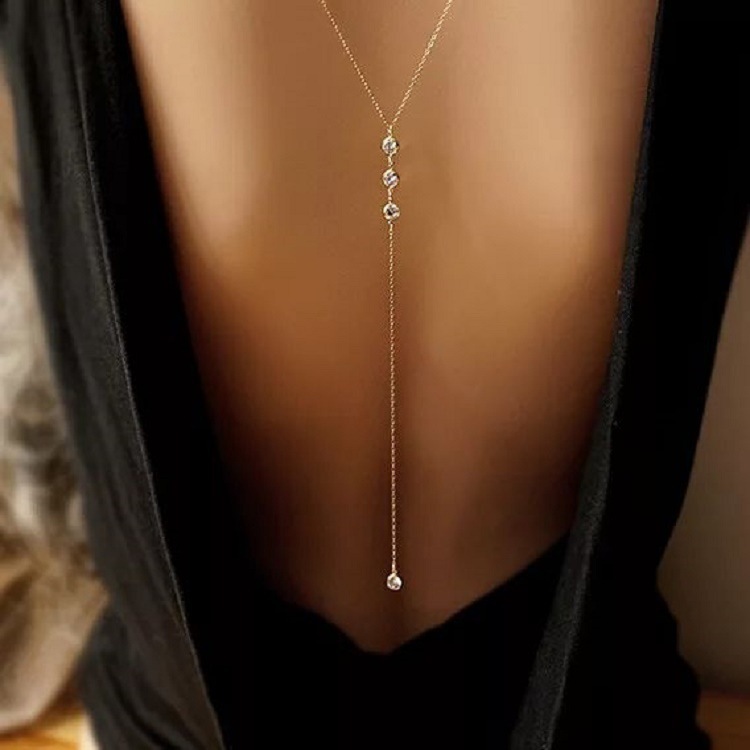 Body Jewelry Necklace - Neue Strass Sexy frauen Zurück Kette