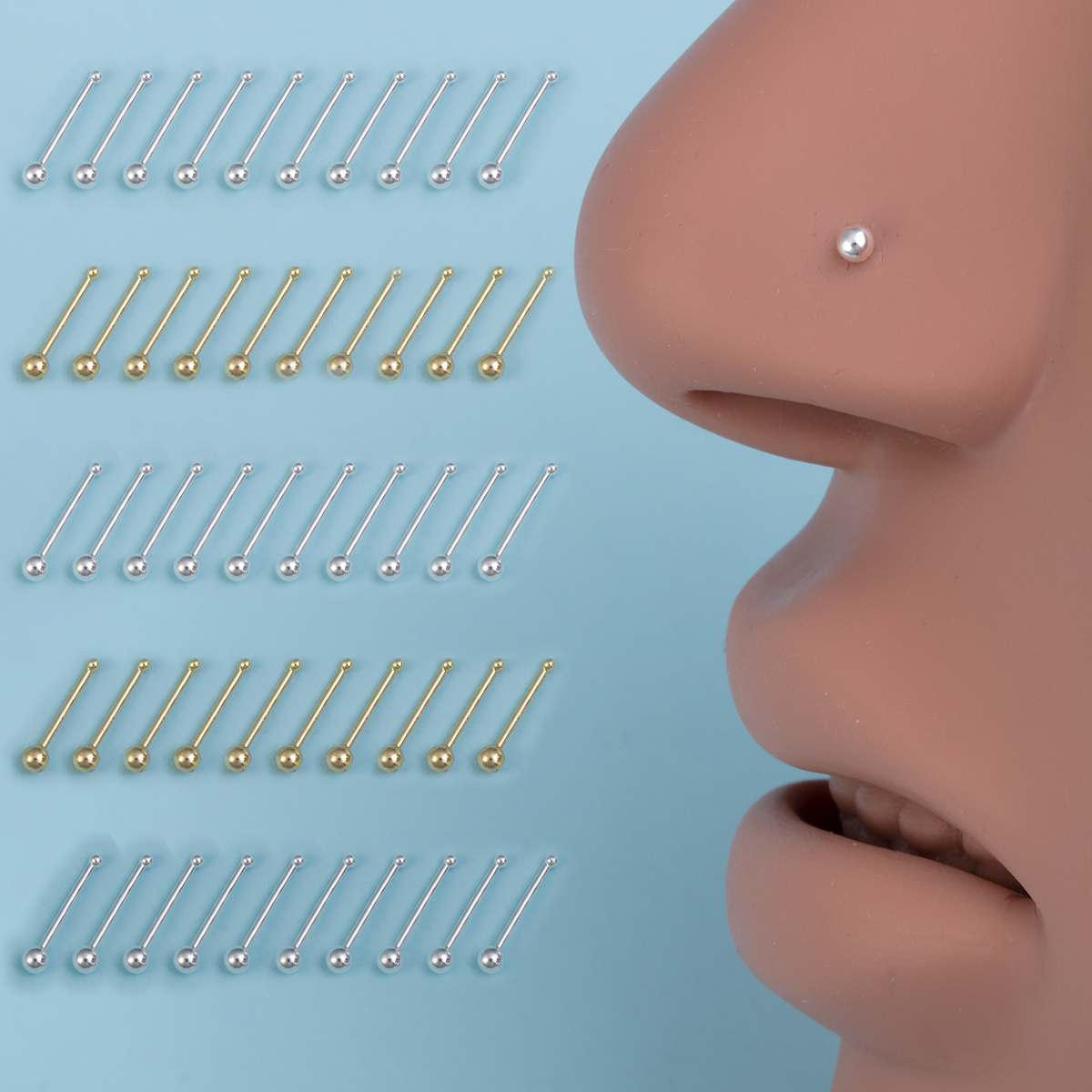 Nostril Screw Pin - 10 stücke Nase Ohr stecker Knorpel
