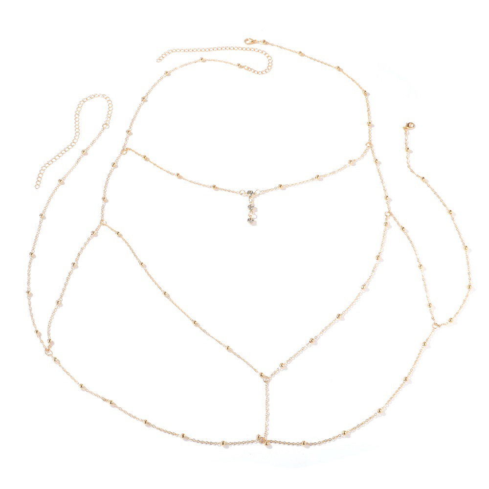 Body Jewelry Necklace - Sexy Kristall Brust Kette Harness Edelstahl