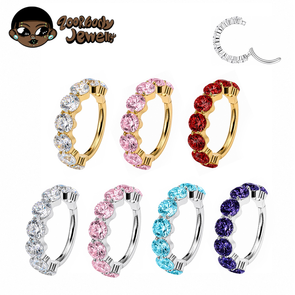 Conch Earring Hoop - ZOOR F136 Titan Luxus Zirkon Klapp-Ohrring