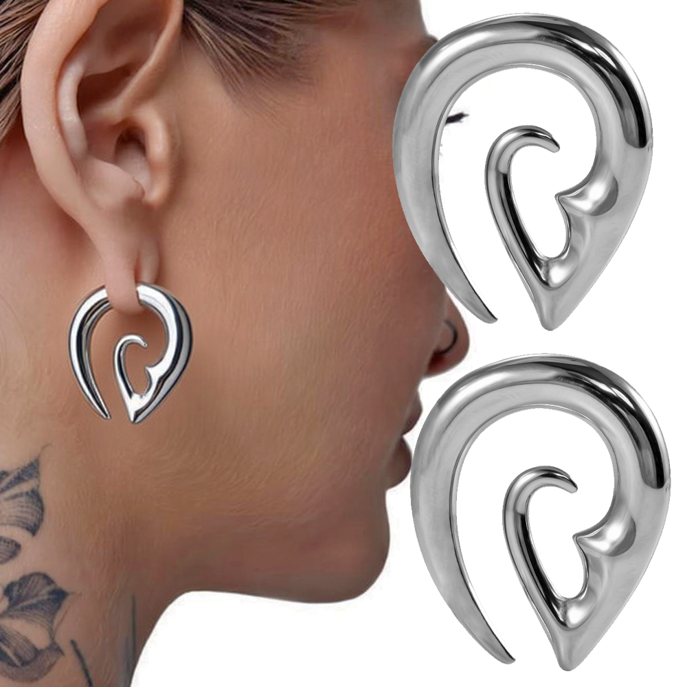 Body Jewelry Hangers - 1 Stück Edelstahl Silberfarbene Ohrgewichte, Ohrförmige