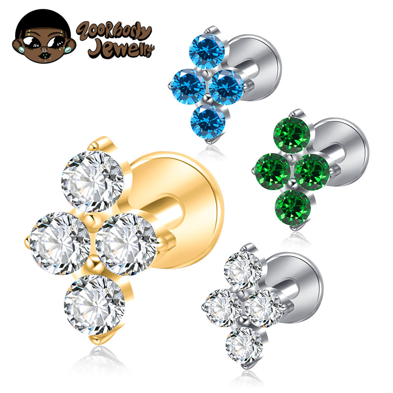 Conch Earring Hoop - ASTM F136 Titan Piercing 16G CZ