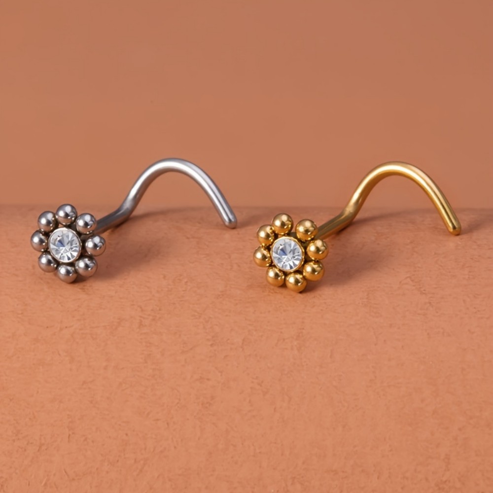 Nostril Screw Pin - 1 Stück Blumenförmige Schraube Nase Stud