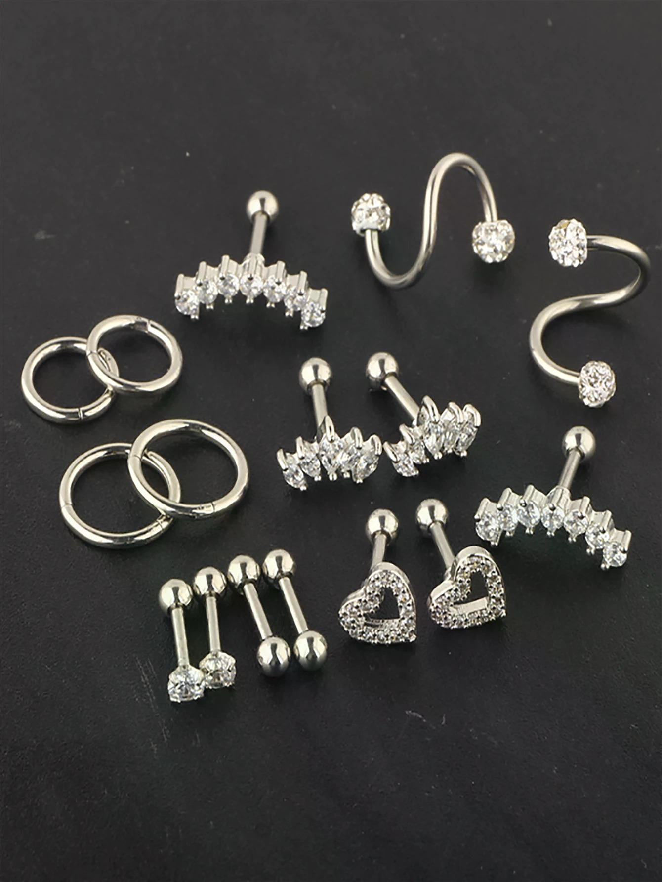Conch Earring Hoop - SGIAWETA-16 Stück 16G Knorpel-Ohrringe Tragus-Piercing-Schmuck, Daith-Ohrringe