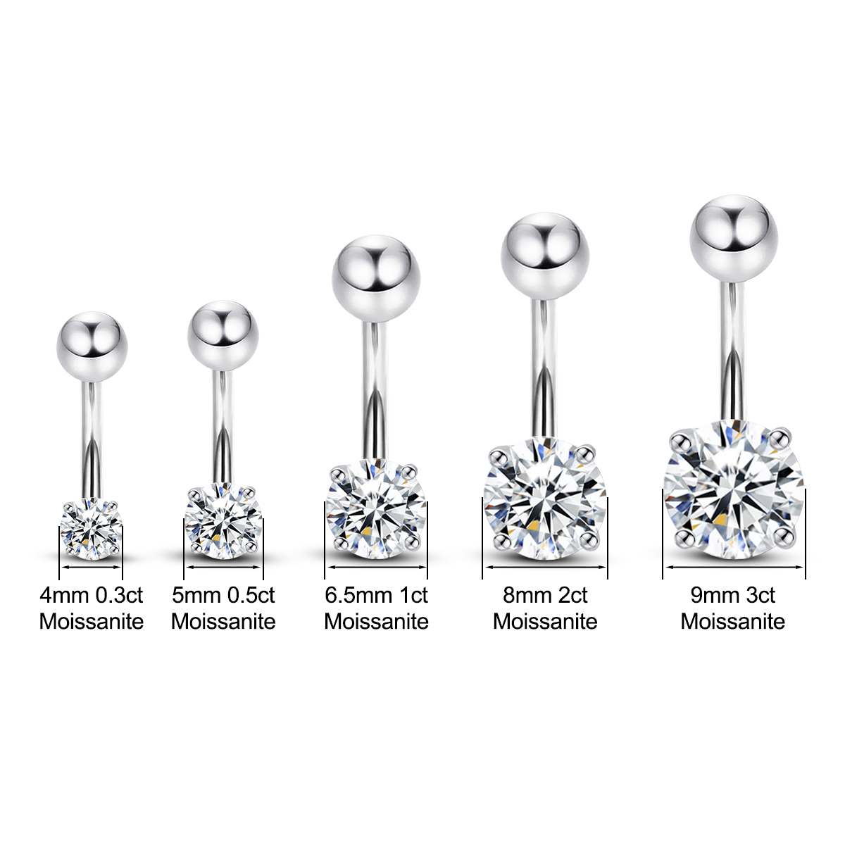 Body Jewelry On Sale - Szjinao 1.8ct bis 3ct Moissan ite