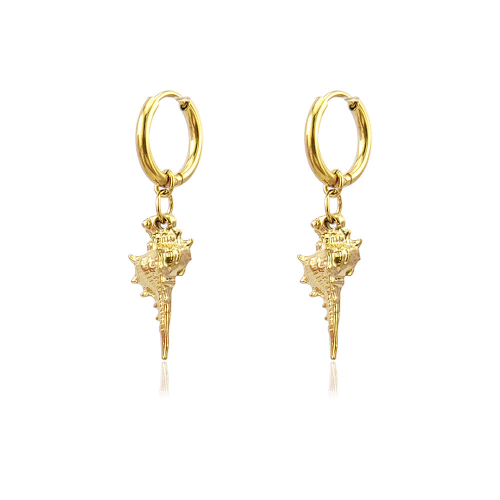 Conch Earring Hoop - HUIDANG Ohrringe Trend 2025, Fischschwanz-Muschelschale, Edelstahl-Ohrringe