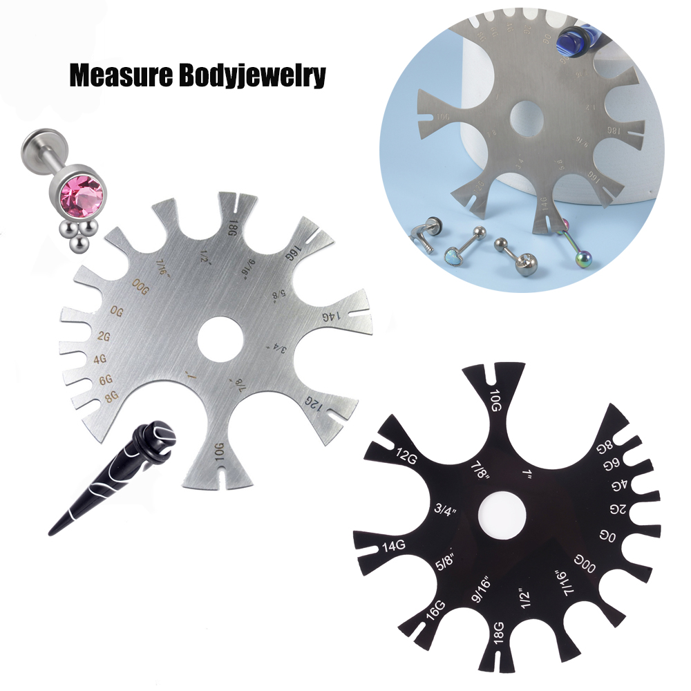 Body Jewelry Measurements - 1/5 Stück Stahl und Acryl 18