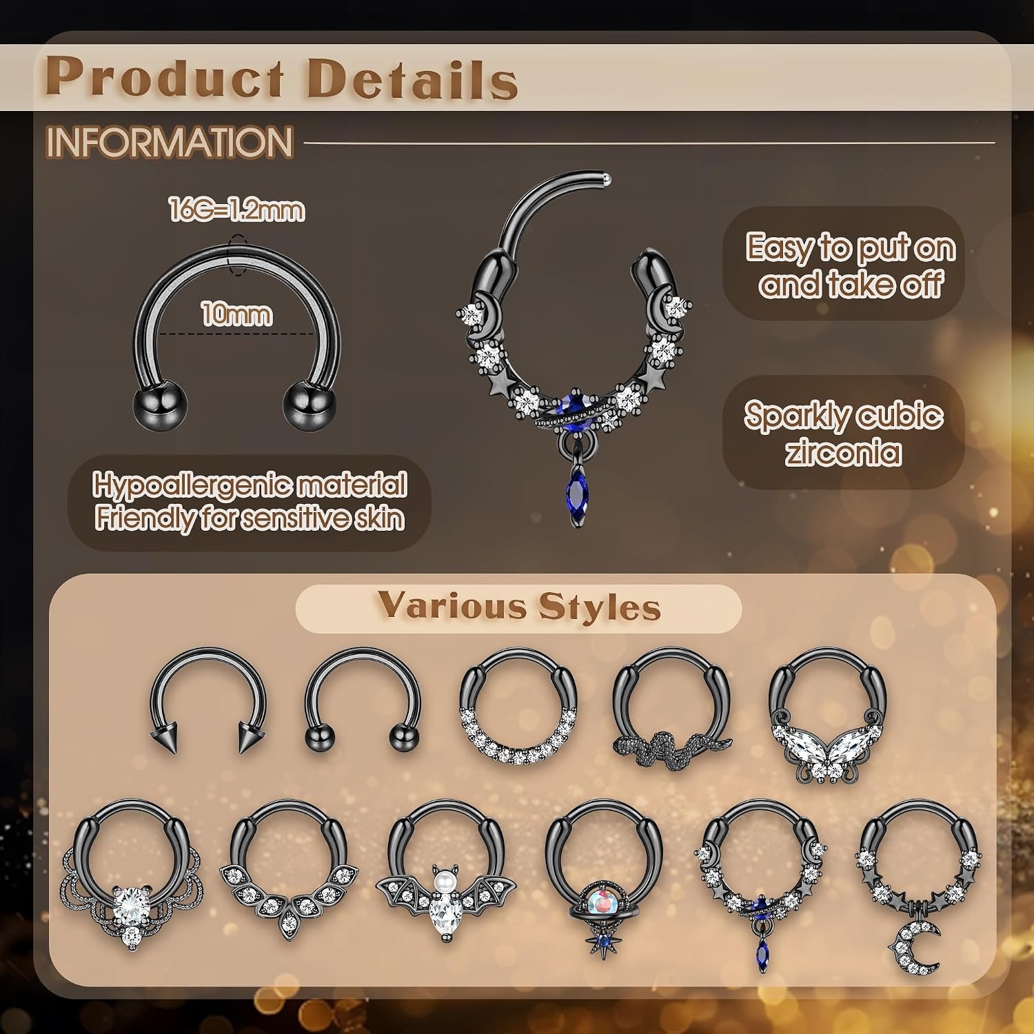 FASACCO Septum-Ringe Septum-Pi – Body Jewelry For Sensitive Skin Bewertung und Preis