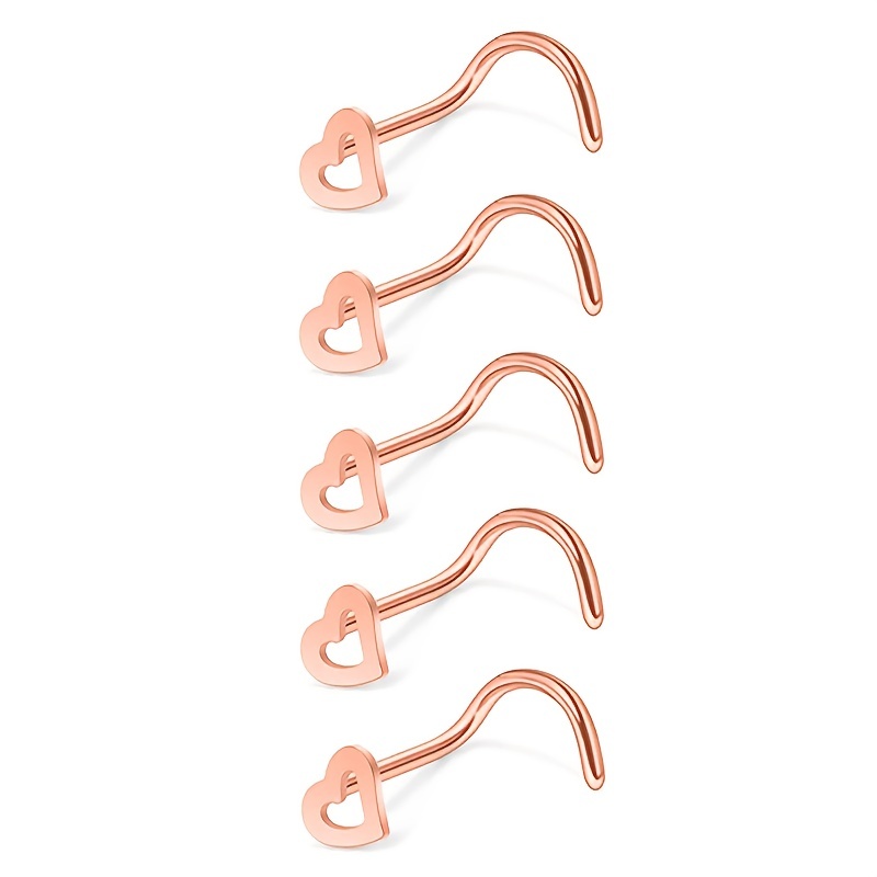 5-teiliges Hohlherz-Nasenbolze – Nostril Screw Pin Bewertung und Preis