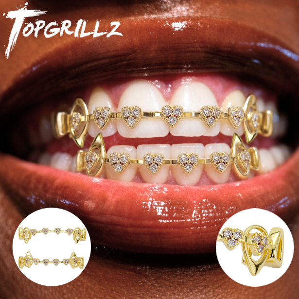 TOPGRILLZ Hohlherz-Grillz-Set  – Body Jewelry Men Bewertung und Preis