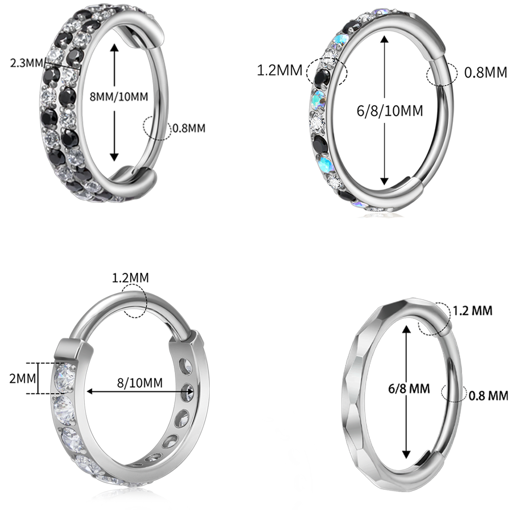 G23 Titan Facettierter CZ Segm – Conch Earring Hoop Bewertung und Preis