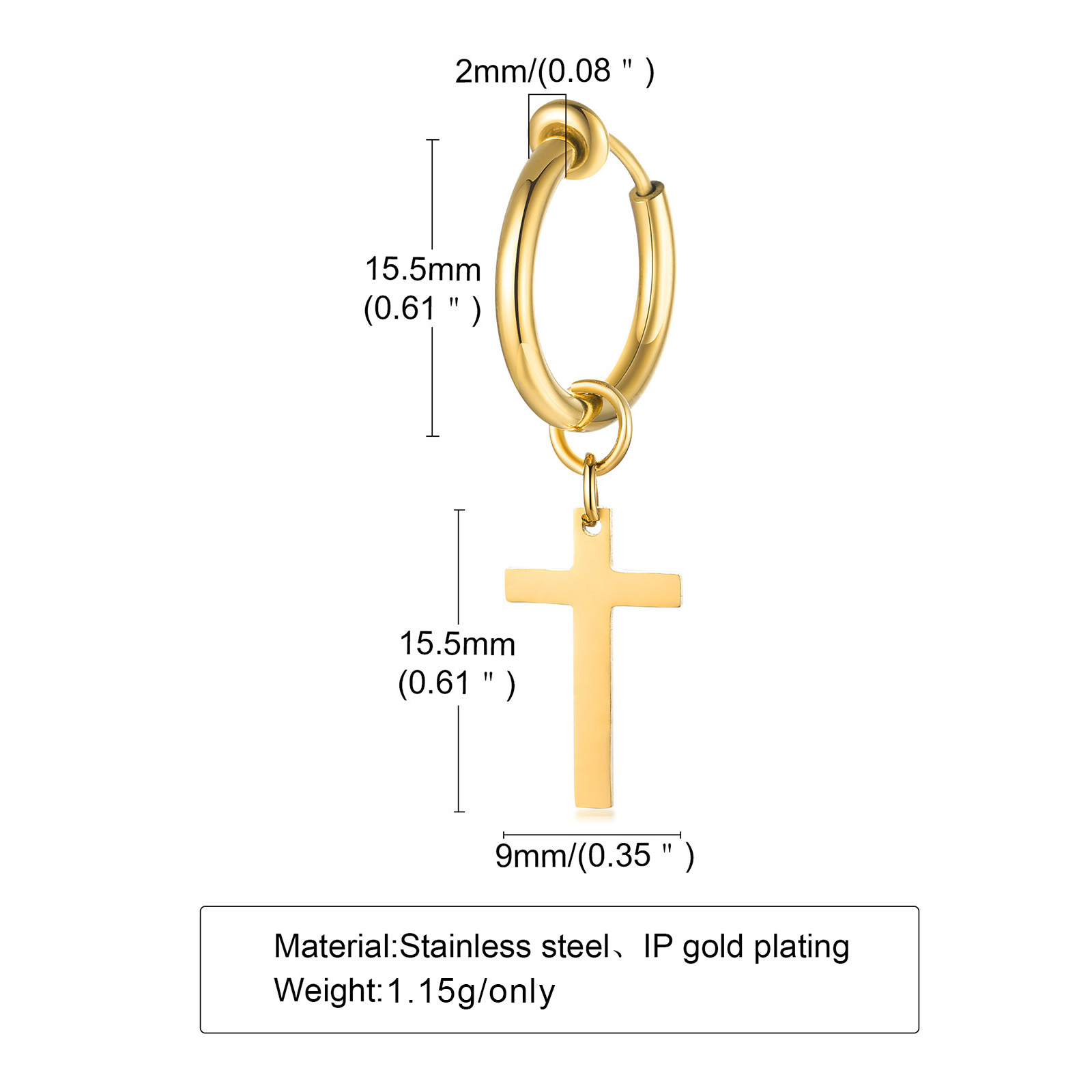 Kreuz Ohrringe Herren, Huggie  – Conch Earring Hoop Bewertung und Preis