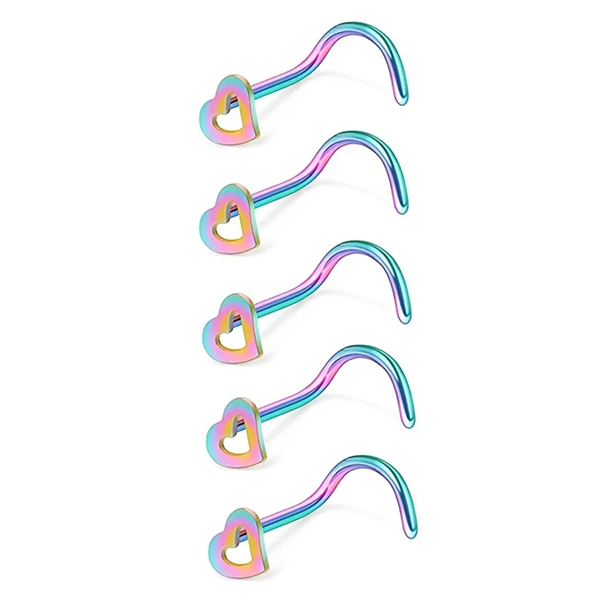 5pcs Mode Hohlherz Edelstahl N – Nostril Screw Pin Bewertung und Preis