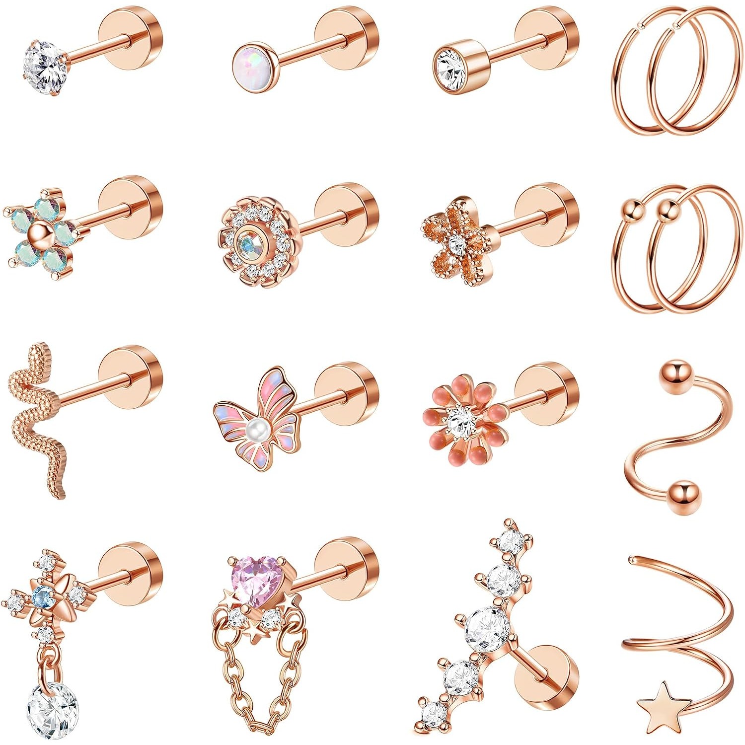 ORAZIO 18-teiliges Set Knorpel – Body Jewelry For Sensitive Skin Bewertung und Preis