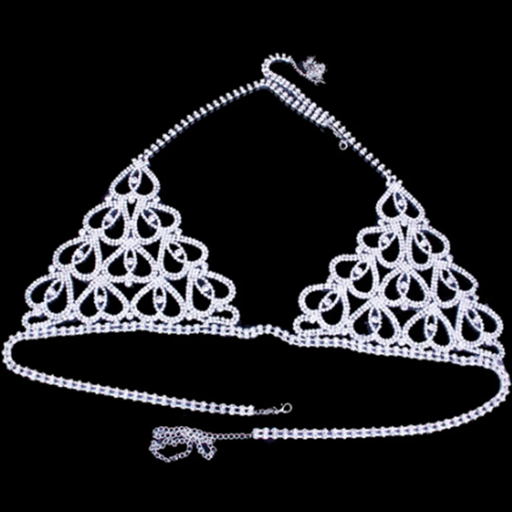 Mode Strass Herz Bh Tanga Set  – Body Jewelry Retainers Bewertung und Preis