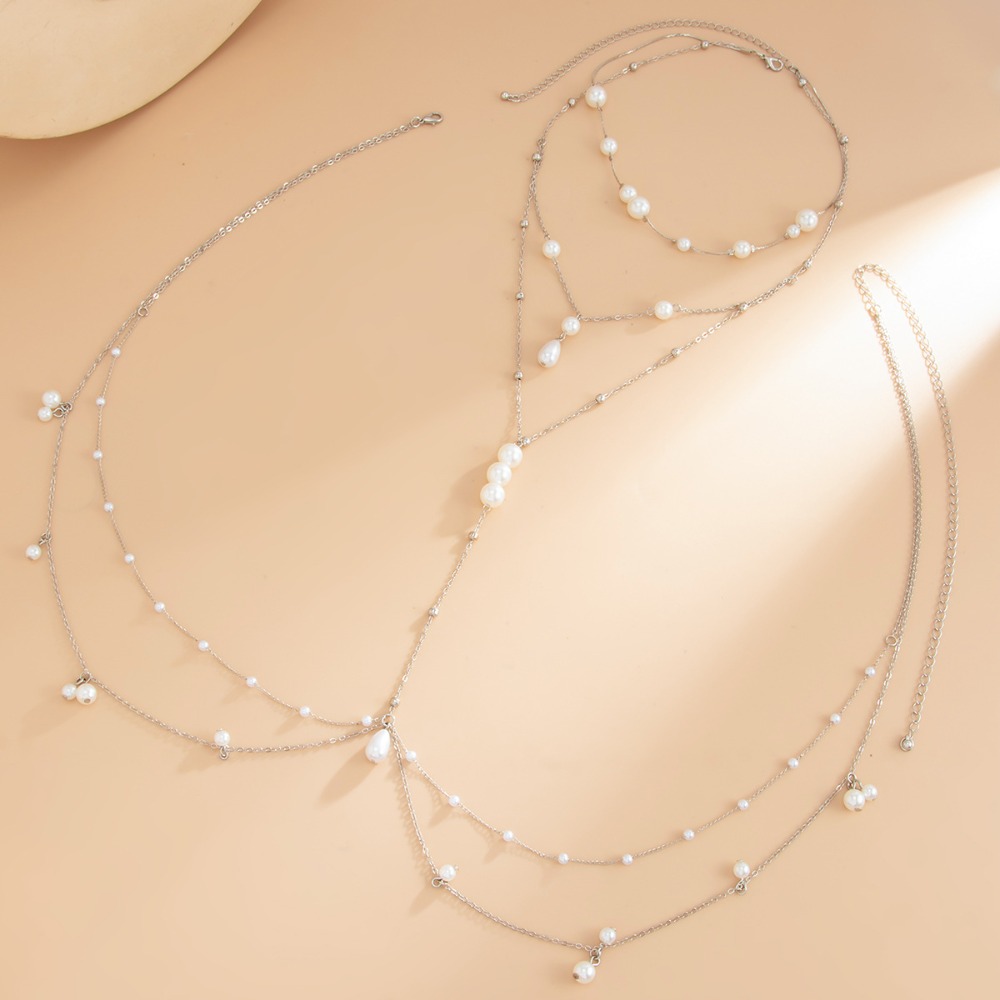 Mehrlagige Imitationsperlen-Ha – Body Jewelry Necklace Bewertung und Preis